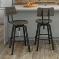thumbnail image 5 of Amisco Woodland Adjustable Stool - Dark Grey Distressed Wood / Black Metal, 5 of 9