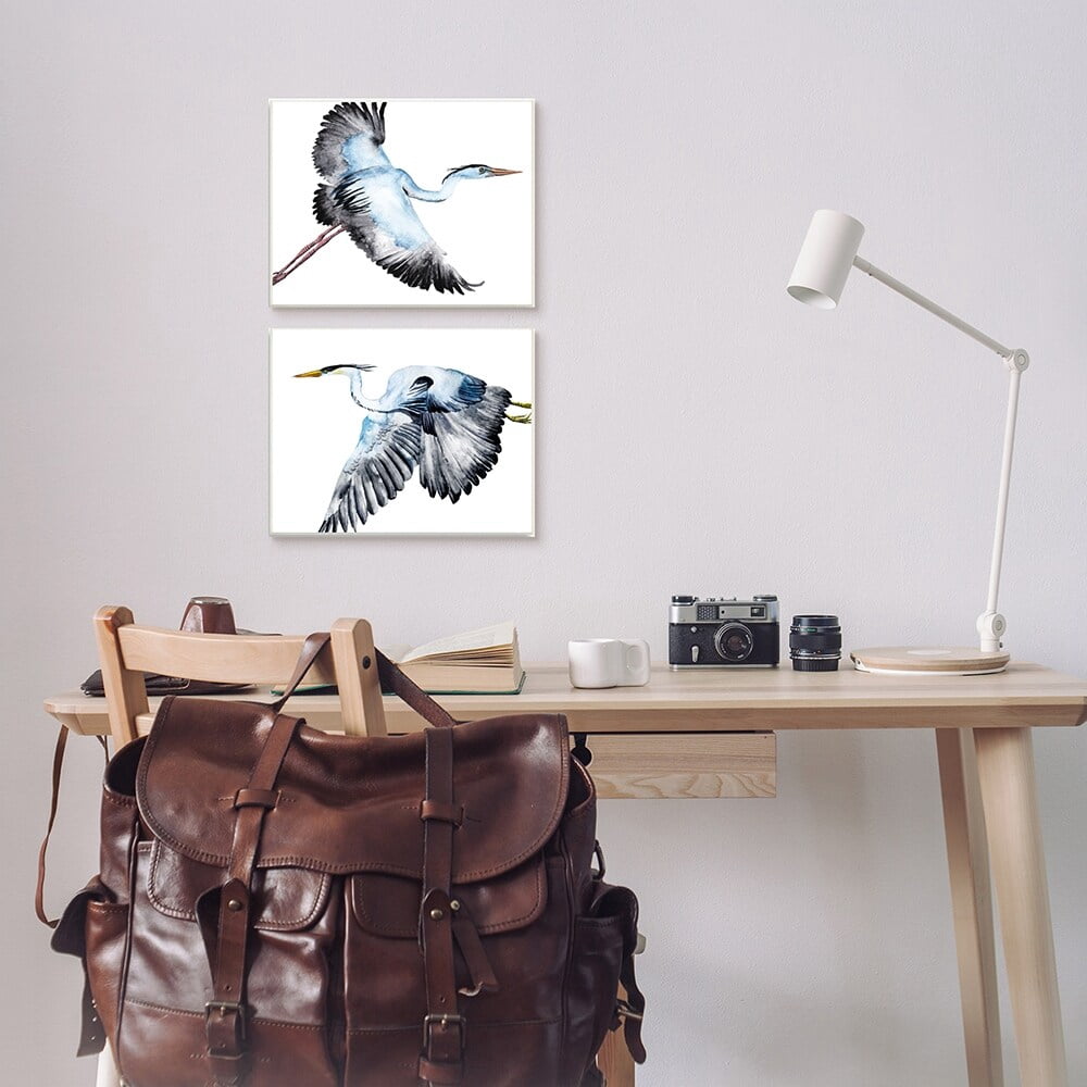 Stupell Industries Cranes Flying in Sky Blue Black Birds Black Framed by Melissa Wang