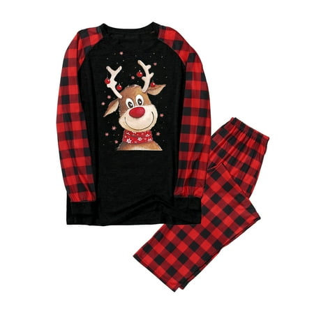 

Yrtoes Christmas Mom Mother Plaid Printed Blouse Tops+Pants Family Clothes Pajamas christmas pajamas for women