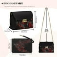 thumbnail image 6 of SCRAWLGOD Butterfly Rose Splash Print Red Black Crossbody Purse for Women Small Crossbody Bags Trendy Leather Cross Body Handbags Shoulder Bag with Detachable Strap, 6 of 7