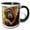 Black/White, variant on 3drose, Indonesia, Borneo, Kalimantan. Female Orangutan with Baby., 11oz Two-tone Red Mug