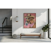 Brown Horse Cowgirl Print, Pink Horse Girls Decor, Western Print Wall Art For Girl, Pink Room Decor, Trendy Cowgirl Dorm Room Print Wall Art, Modern Wall Decor, 8x12 UNFRAMED