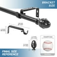 thumbnail image 3 of Urbanest Adjustable Acorn Drapery 5/8" Rod, 84"-120", Black, 3 of 6