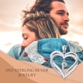 thumbnail image 5 of JKR Heart Initial Necklace 925 Sterling Silver Initial A-Z Letter Pendant Necklace Double Heart Jewelry Anniversary Birthday Gifts for Women Her Wife Girlfriend, 5 of 10