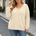 thumbnail image 4 of Enjoytime Plus Size Tops for Women Trendy Knit V-Neck Long Sleeve Shirts Loose Casual Fashion Fall Clothes 2026, 4 of 6