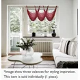 thumbnail image 2 of Gorgeous Home Linen K36 Elegant Voile Sheer Waterfall Swag Valance with Bronze Grommets, 36" x 16", 1-Piece Burgundy, 2 of 5
