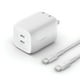thumbnail image 1 of Cargador de pared Belkin BoostCharge Pro 65W Dual USB-C GaN blanco, 1 of 7