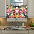 thumbnail image 2 of Yayeee Kitchen Curtains Tier Pair Light Filtering 27"x36" Rod Pocket Short Cafe Window Panel, Pink Floral Blooms, 2 of 7