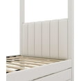 thumbnail image 4 of Twin Size Upholstery Canopy Platform Bed with Trundle and 3 Storage Drawers, Canopy Bed for Bedroom Guest Room, 4 of 7
