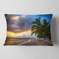 thumbnail image 2 of Designart Beautiful Beach with Palms in Barbados - Modern Seascape Throw Pillow - 12x20, 2 of 5