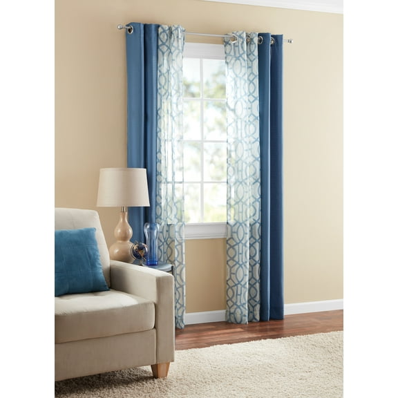 Mainstays Kingswood 4 Piece Curtain Set, Multiple Colors