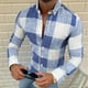 thumbnail image 1 of Blusa y camisa de manga larga con cuello vuelto para hombre, estilo informal, a la moda, con estampado de celosía y botones, con bolsillo tipo cárdigan, blusa de manga larga con cuello vuelto, blusa d, 1 of 6