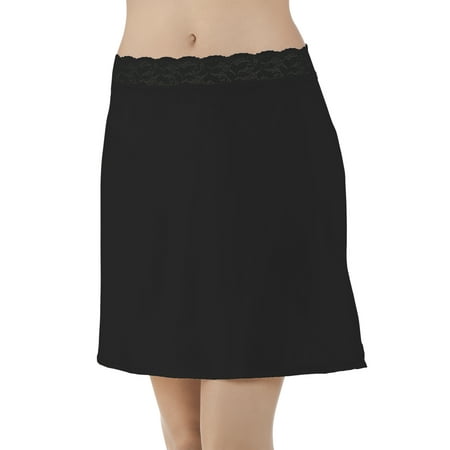 

Women s Vanity Fair 1107224 24 Inch Half Slip with Lace (Mid Black XL)