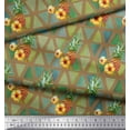 thumbnail image 3 of Soimoi Brown Poly Georgette Fabric Triangle & Pine Fruits Print Fabric by the Yard 52 Inch Wide, 3 of 5