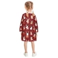 thumbnail image 3 of Girls' long-sleeved dress Cartoon Reindeer Girls' A-line dress with ribbed cuffs Soft and comfortable, 3 of 6