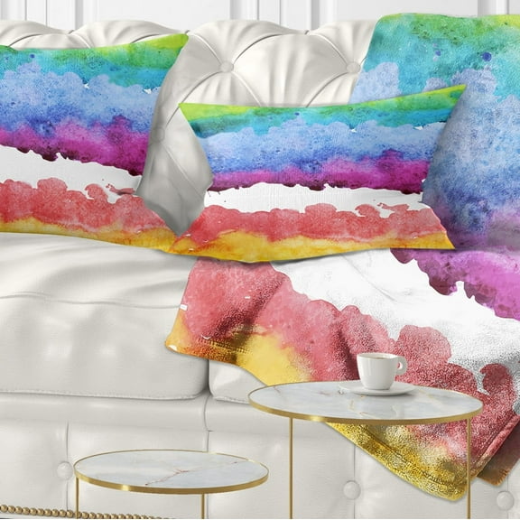 Designart Colorful Stripes in Vector Pattern - Abstract Throw Pillow - 12x20
