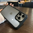 thumbnail image 2 of Luxury Transparent Shockproof Bumper Armor Case for iPhone 16 15 14 Plus 13 12 11 Pro Max Rugged Soft Frame Hard Back Cover Gray For iPhone 16 Pro, 2 of 6