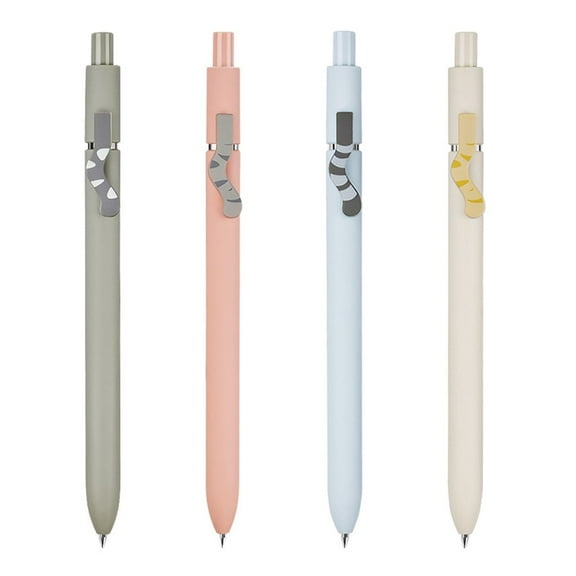 Koadzawe Cat Pens,4 Pcs 0.5Mm Cute Kawaii Black Ink Pen Fine Point Smooth Writing Pen,High-End Series Cat'S Tail Retractable Pen For Journaling Note Taking,Kawaii Stuff,Cat Themed Giftscute Cat Stuff