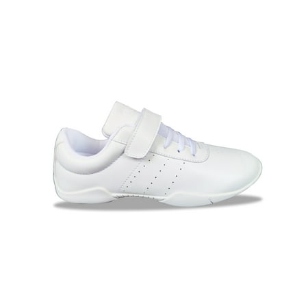 

Tenmix Boys Slip Resistant Cheerleading Shoe Training Lightweight Cross Straps Cheer Shoes Dancing Anti-Slip Dance Sneakers White Color 2Y