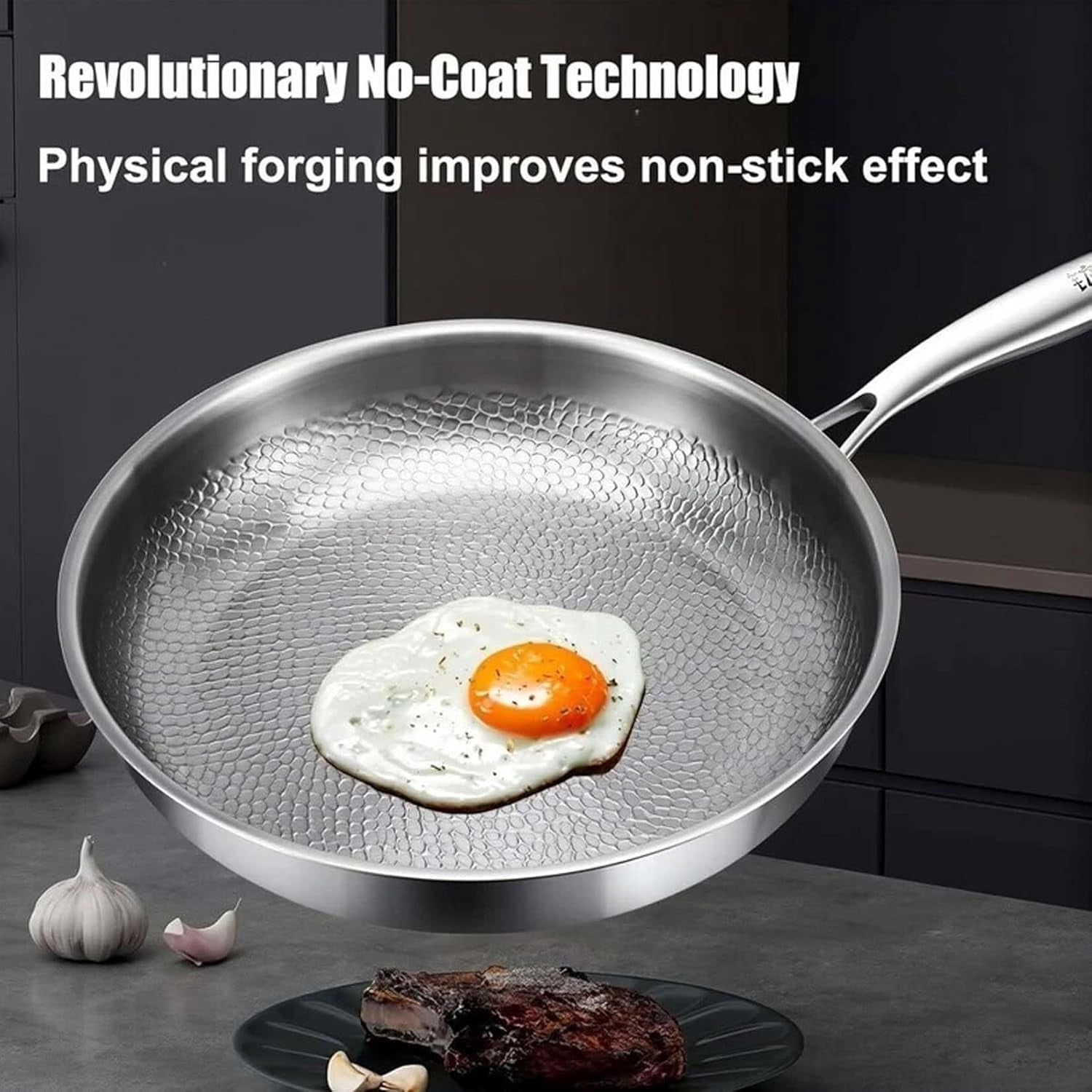 Vgpbphj Kovali Titanium Frying Pan, Titan Pfanne Unbeschichtet, 26