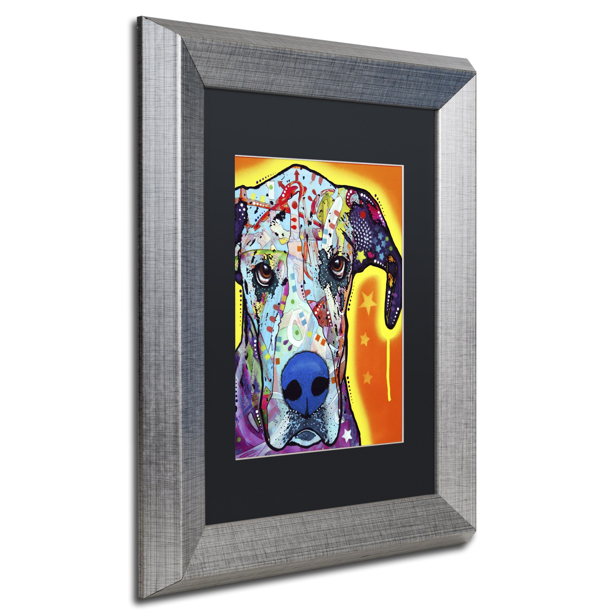 Trademark Fine Art "Great Dane" Canvas Art by Dean Russo, Black Matte, Silver Frame