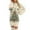 Khaki, variant on Women's Round Neck Casual Long Sleeve Plush Christmas Print Dresses for Cozy Holiday Fashion and Everyday Comfort,Pink,M