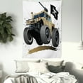 thumbnail image 3 of Cars Tapestry, Worldwide Off Road Famous Safari Rally Truck with Skull Pirate Flag Camouflage Design, Wall Hanging for Bedroom Living Room Dorm Decor, 60W X 80L Inches, Grey Brown, by Ambesonne, 3 of 5