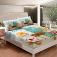 thumbnail image 4 of Erosebridal Summer Beach Twin Sheet Set Cute Gnome Sheets, Tropical Hawaii Coastal Bed Set Teal Surfboard Bed Sheets Set, Happy Summer Holiday Fitted Sheet, 4 of 5