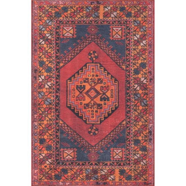 Momeni AFSHAAFS16RED2376 Machine Faite Tapis de Coureur Afshar & 44; Rouge - 2 Pi 3 Po x 7 Pi 6 Po.