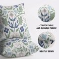 thumbnail image 5 of Blue Green Floral Pillow Covers 22x22 Set of 2 Spring Summer Navy Pink Flower Sage Leaves Block Print Decorative Throw Pillow Cases Outdoor Farmhouse Decoration for Sofa Couch Bed, 5 of 6
