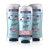 Secret Aluminum Free Deodorant for Women, Rose, 2.4 oz, Pack of 3