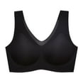 thumbnail image 2 of VBTAPA Womens Comfort Wireless Bras Seamless Push Up Bra Transparent Stretchy Wide Straps Full Coverage Everyday Sport Bra Flash Deals of The Day Black M, 2 of 4