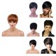 thumbnail image 2 of Pelucas Cortas Rectas O de Moda Peluca de Corte Pixie de Cabello para Mujeres Negras con Flequillo Lateral Negro / color, 2 of 9
