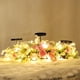 thumbnail image 5 of Corona de peonías artificiales para centro de mesa, ideal para bodas y decoración del hogar | Candelabro de mesa de hierro y plástico de 55 cm con flores artificiales | Blanco o rosa, 5 of 6