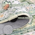 thumbnail image 3 of Washable Runner Rug, 2x8 Non-Slip Boho Vintage Hallway Rug Runner with Rubber Backing, Stain Resistant & Low Pile Faux Wool Distressed Carpet Runner for Kitchen, Laundry, Entrance, Sage Green, 3 of 7