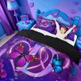 thumbnail image 3 of meiyoeat Colorful Neon Monogram D Twin Duvet Cover,Purple Flower Initial Print Twin Bedding For Girl,Black Reversible,2-Piece,1 Duvet Cover and 1 Pillowcase, 3 of 6