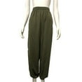 thumbnail image 5 of Christmas Winter Cotton Full-Length Oversized Athletic Yoga Sweatpants for Women Green Activewear Solid Color Women's Thin High Waisted Loose Comfortable Jogging Pants With Pockets Casual S, 5 of 6