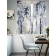 thumbnail image 5 of Sheer Curtains 63 Inches Long, Grey Forest Light Filtering Window Curtains for Living Room/Bedroom, Abstract Vintage Oil Painting Trees Rod Pocket Voile Sheer Curtain Drapes, 52"W x 63"L, 2 Panels, 5 of 8