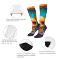 thumbnail image 4 of JUNZAN Fun Novelty Knee Warmer High Socks-Colorful Textured Chihuahua, 4 of 8