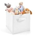 thumbnail image 3 of EZOWare Set of 4 Foldable Fabric Basket Bins, Collapsible Storage Organizer Cube 10.5 x 10.5 x 11 inch for Nursery, Playroom, Kids, Living Room - (White), 3 of 7