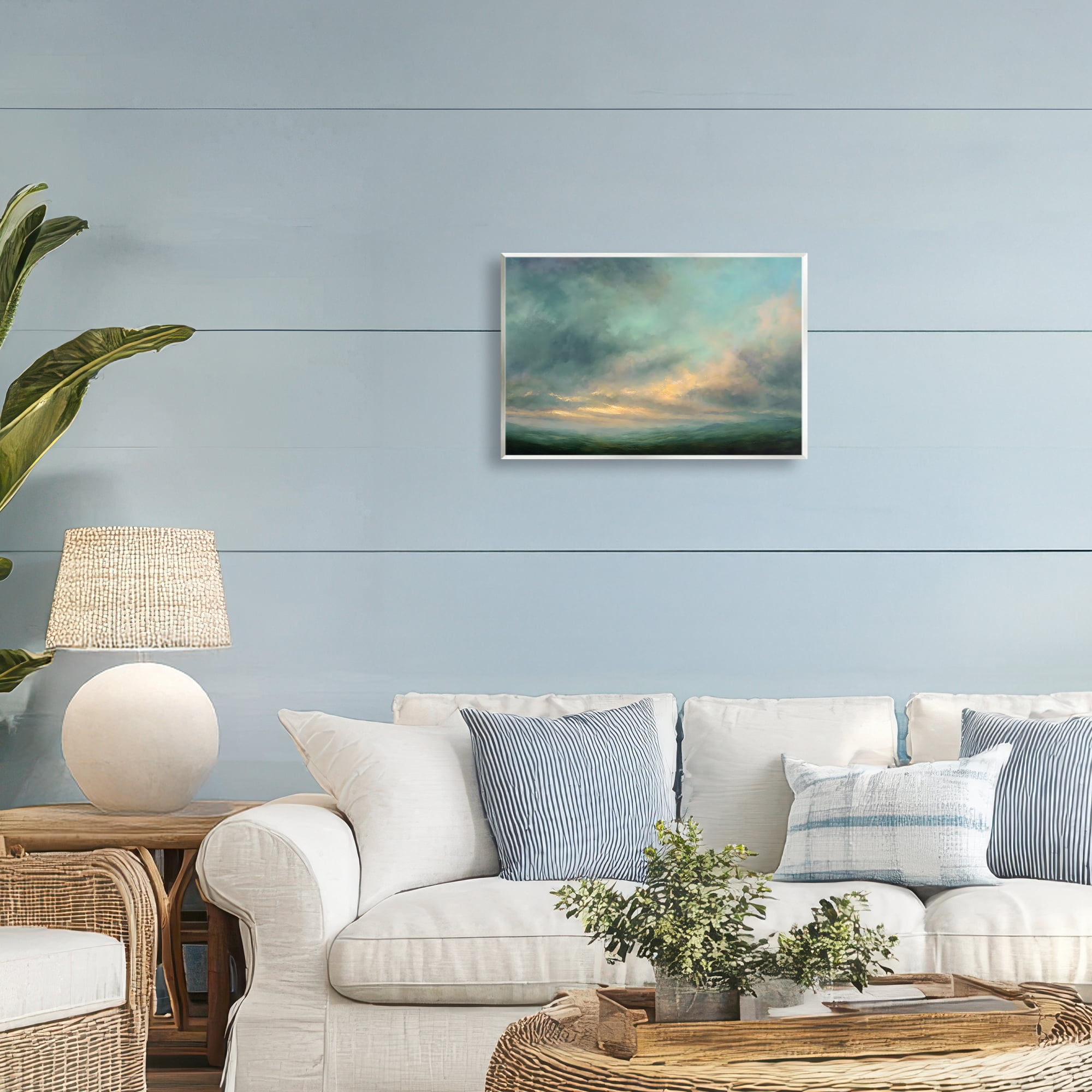 Stupell Industries Blue Toned Golden Hour Wall Plaque Art, design by Petal Prints Design