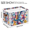 thumbnail image 4 of Yayeee Canvas Storage Basket with Handles for Shelves Fabric Bins Closet Organizer, Musical Pattern, 4 of 8