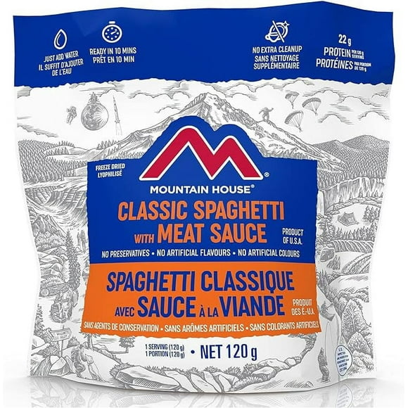Mountain House Spaghetti with Meat Sauce Pouch| Freeze Dried Backpacking & Camping Food | Survival & Emergency Food | Entree Meal | Easy to Prepare | Delicious and Nutritious | 6 Pouch…