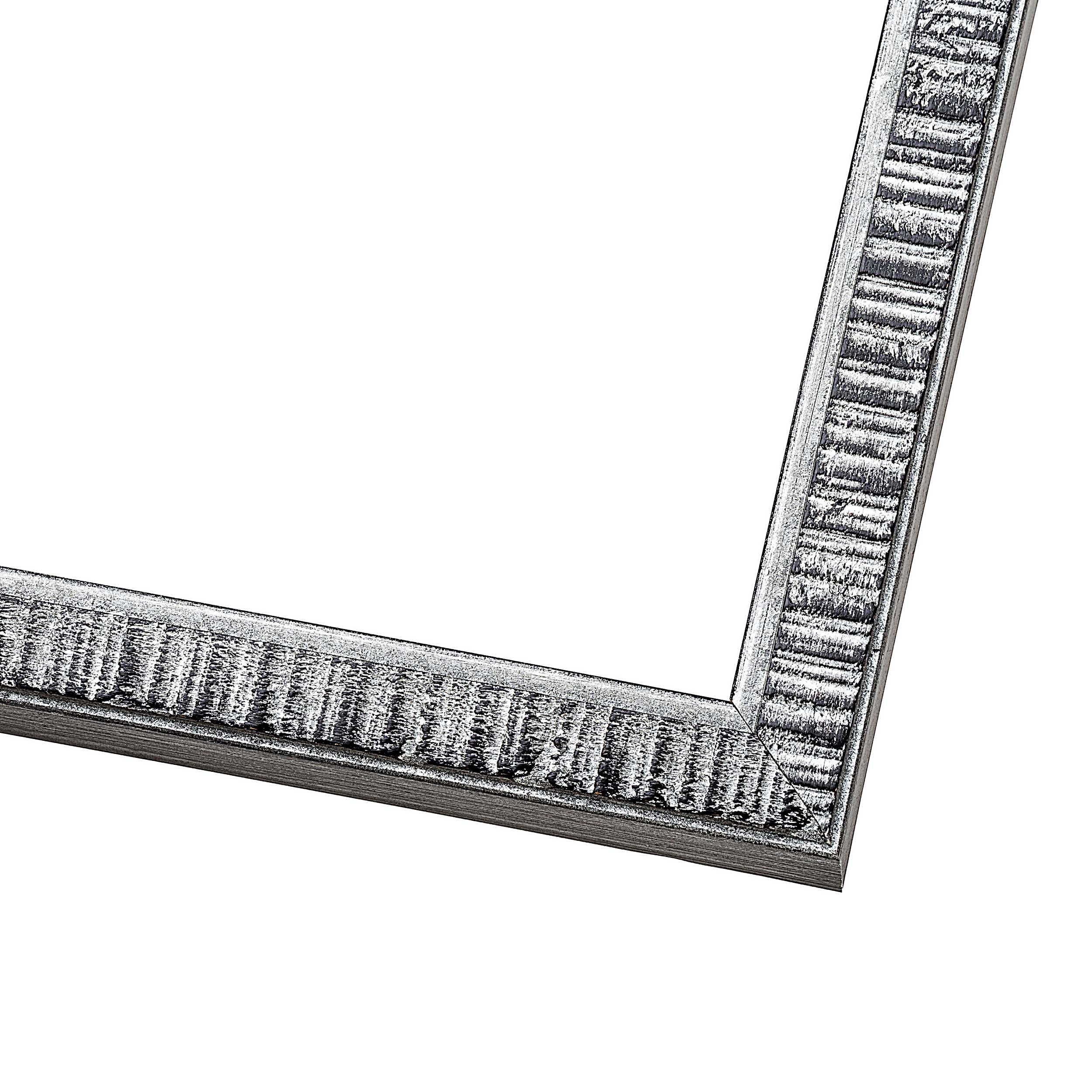 18x24 Frame Silver Grey Distressed Solid Wood Picture Frame | 0.75 Inch Moulding Width | Interior