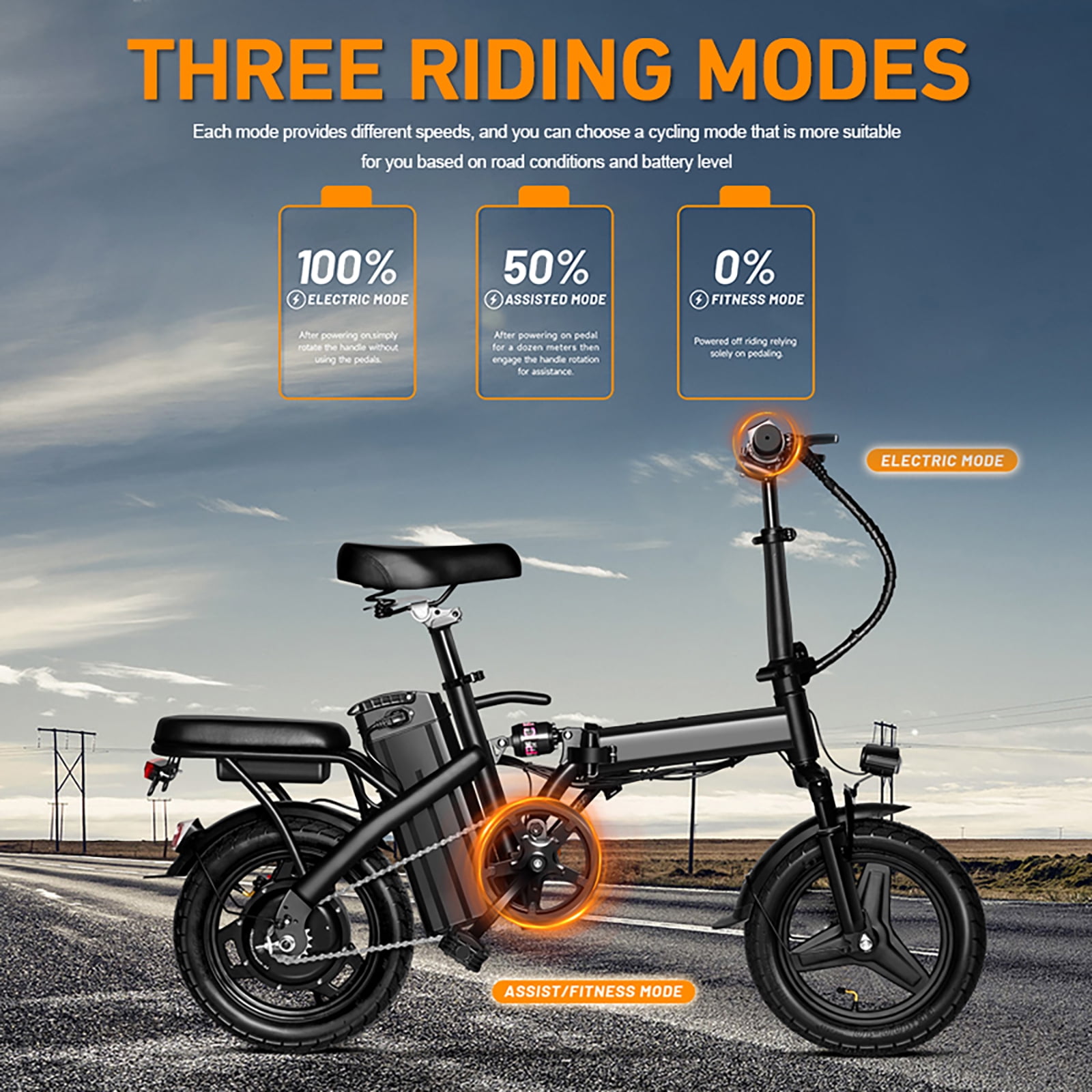 BroPath Electric Bike for Adults, Ebike, Electric Bicycle with 576WH Removable Battery,14" Folding Ebike, 21MPH,20+ Miles(MAX),500W High Motor,Multi-Shock Absorption,Commuting Mini E Bikes,UL2849