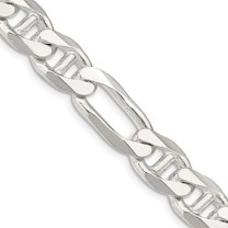 Primal Silver Sterling Silver 10.65mm Figaro Anchor Chain