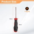 thumbnail image 2 of Uxcell 2pcs Destornillador Y3 Punta Y 6.3" Destornilladores Magnéticos 3.35" Acero Aleado S2 Tratado Térmicamente con Mango Ergonómico para Reparaciones de Hágalo Usted Mismo, Rojo Marrón, 2 of 7