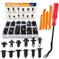 thumbnail image 1 of LAICAIW 240 Retainer clips+5 fastener Remover Car Plastic Rivets Fasteners Push Retainer Kit Most Popular Sizes Auto Push Pin Rivets Set -Door Trim Panel Fender Clips for GM Ford Toyota Honda Chrysle, 1 of 7