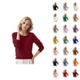 thumbnail image 1 of Chandail pour Femmes Automne Hiver 2026 Tendance Manches Longues Col Rond Tricoté Uni, 1 of 4