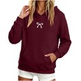 thumbnail image 6 of Maean Womens Sweatshirt Bow Printed Cute Pullover Long Sleeve Lightweight Loose Hoodies Sweatshirts with Pockets, 6 of 7